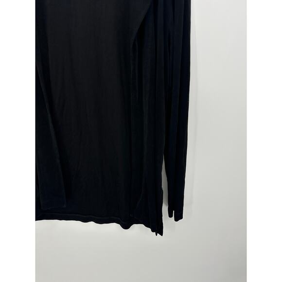 Chico's Travelers Womens Black Open Front Tunic Cardigan Size 1 M Slinky Stretch - Picture 3 of 7